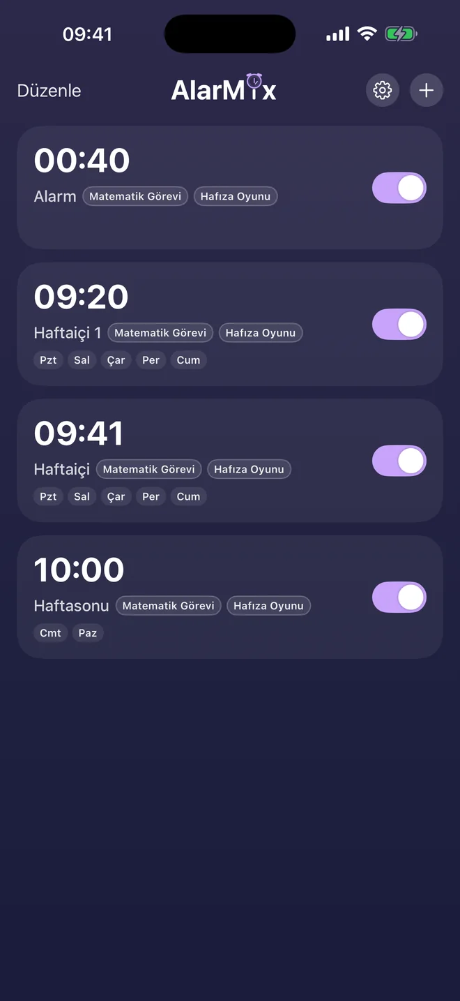 Alarm listesi
