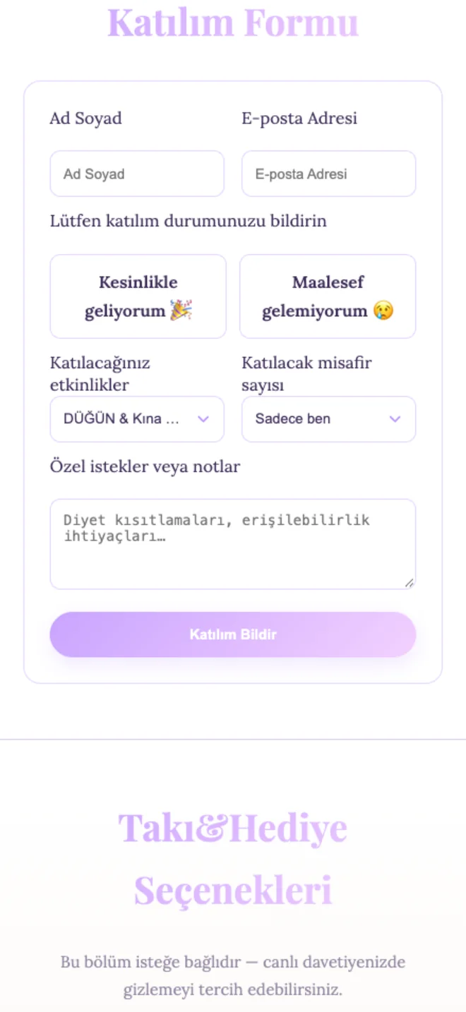 Katılım formu